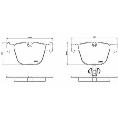 Колодки тормозные дисковые Brembo, комплект на ось (4 шт), арт. P06053