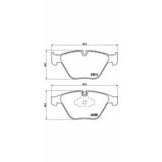 Колодки тормозные дисковые Brembo, комплект на ось (4 шт), арт. P06055