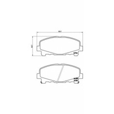 Колодки тормозные дисковые Brembo, комплект на ось (4 шт), арт. P28043