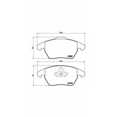Колодки тормозные дисковые Brembo, комплект на ось (4 шт), арт. P61076