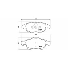 Колодки тормозные дисковые Brembo, комплект на ось (4 шт), арт. P61083