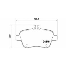 Колодки тормозные дисковые Brembo, комплект на ось (4 шт), арт. P50091