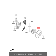 Диск тормозной | перед прав/лев Hyundai/Kia, арт. 51712-3X000