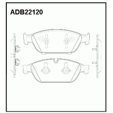 Колодки тормозные дисковые Allied Nippon, передние, комплект на ось (4 шт), арт. ADB22120