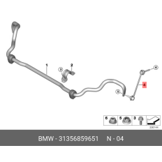 Стойка стабилизатора | перед лев BMW, арт. 31356859651