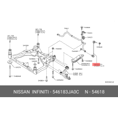 Стойка стабилизатора (линк) Nissan, передняя, правая, арт. 54618-3JA0C