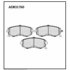Колодки тормозные дисковые Allied Nippon, передние, комплект на ось (4 шт), арт. ADB31760