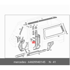 Гайка крепления крыла пластиковая Mercedes, арт. A 460 994 01 45