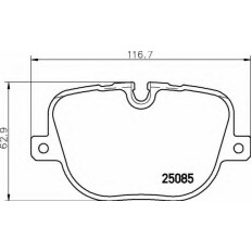 Колодки тормозные дисковые Brembo, комплект на ось (4 шт), арт. P44025