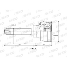 ШРУС INKO, внешний, арт. 313004