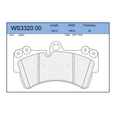 Колодки тормозные Jeenice дисковые, арт. WS3320.00