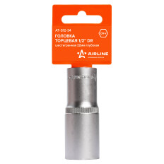 Головка торцевая Airline, длинная, 6-гранная, под квадрат 1/2", 22мм, арт. AT-S12-34