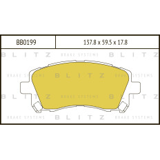 Колодки тормозные дисковые Blitz, передние, комплект на ось (4 шт), арт. BB0199