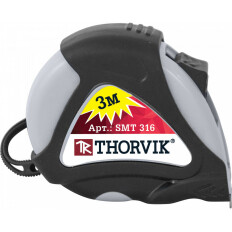 Рулетка Thorvik, 16мм x 3м, с фиксатором, обрезиненный корпус, арт. SMT316