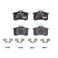 Колодки тормозные дисковые Brembo, задние, комплект на ось (4 шт), арт. P 85 020X