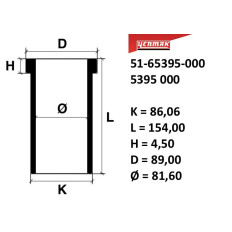 Гильза цилиндра FIAT =82.6mm DUNA, FIORINO, REGATA, RITMO, TIPO, UNO 146 B 2.000, 149 B 3.000, 149 B YENMAK, арт. 5165395000