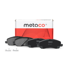 Колодки тормозные дисковые Metaco, передние, комплект на ось (4 шт), арт. 3000-002