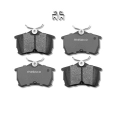 Колодки тормозные дисковые Metaco, задние, комплект на ось (4 шт), арт. 3010-047