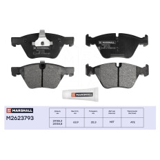 Колодки тормозные дисковые Marshall, передние, комплект на ось (4 шт), арт. M2623793