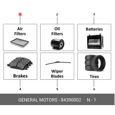 Фильтр воздушный GM, арт. 84390002