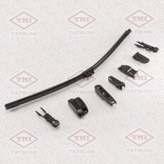 Щетка стеклоочистителя Tatsumi Flat 480мм (19") бескаркасная, всесезонная, со спойлером, для леворульных авто, 10 переходников, 1 шт, арт. TFH1048