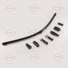 Щетка стеклоочистителя Tatsumi Flat 600мм (24") бескаркасная, всесезонная, со спойлером, для леворульных авто, 10 переходников, 1 шт, арт. TFH1060