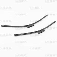 Щётки стеклоочистителя Carberry 550мм (22") + 480мм (19") бескаркасные, всесезонные, со спойлером, для леворульных авто, крепление Bayonet, комплект 2 шт, арт. 27CA101