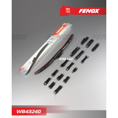 Щётка стеклоочистителя Fenox 430мм (17") гибридная, всесезонная, 15 переходников, 1 шт, арт. WB43240