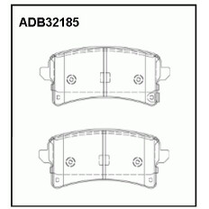 Колодки тормозные дисковые Allied Nippon, задние, комплект на ось (4 шт), арт. ADB32185