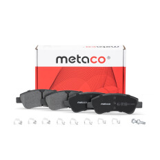 Колодки тормозные дисковые Metaco, передние, комплект на ось (4 шт), арт. 3000-537