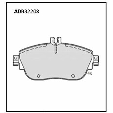 Колодки тормозные дисковые Allied Nippon, передние, комплект на ось (4 шт), арт. ADB32208