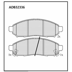 Колодки тормозные дисковые Allied Nippon, передние, комплект на ось (4 шт), арт. ADB32336