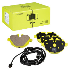 Колодки тормозные дисковые Trialli Pro керамические, с датчиком износа, задние, комплект на ось (4 шт), арт. PF 4012CR