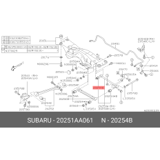 Сайлентблок заднего рычага Subaru, арт. 20251-AA061