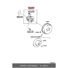 Ступица колеса | зад лев Toyota, арт. 42410-42020