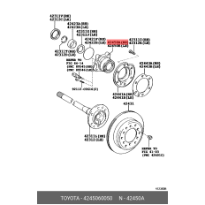 Ступица колеса TOYOTA, задняя, правая, арт. 42450-60050