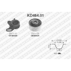 Комплект ремня ГРМ SNR, арт. KD484.01