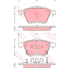Колодки тормозные дисковые TRW, комплект на ось (4 шт), арт. GDB3400