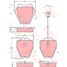 Колодки тормозные дисковые TRW, комплект на ось (4 шт), арт. GDB1381
