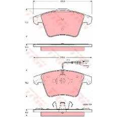 Колодки тормозные дисковые TRW, комплект на ось (4 шт), арт. GDB1556