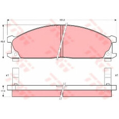 Колодки тормозные дисковые TRW, комплект на ось (4 шт), арт. GDB766