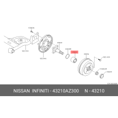 Подшипник ступицы колеса | зад лев Nissan, арт. 43210-AZ300