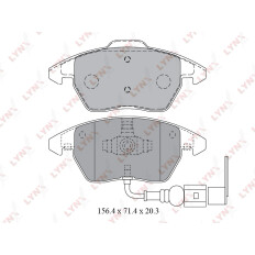 Колодки тормозные дисковые LYNXauto передние, комплект на ось (4 шт), арт. BD-1203