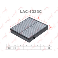 Фильтр салонный LYNXauto, угольный, арт. LAC-1233C
