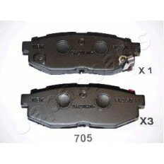 Колодки тормозные дисковые Japan Parts, задние, комплект на ось (4 шт), арт. PP-705AF
