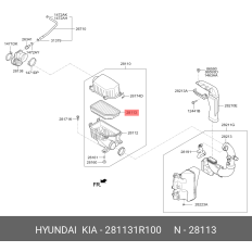 Сменный элемент воздушного фильтра Hyundai/KIA, арт. 28113-1R100