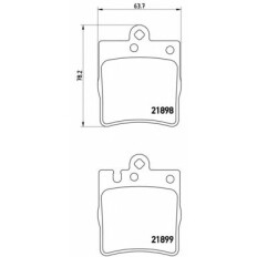 Колодки тормозные дисковые Brembo, комплект на ось (4 шт), арт. P50033