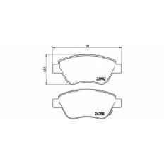 Колодки тормозные дисковые Brembo, комплект на ось (4 шт), арт. P59051