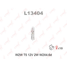 Лампа LYNXauto W2W (W2x4.6d, T5), 12В, 2Вт, 1 шт, арт. L13404