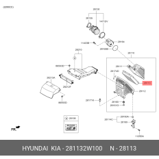 Фильтр воздушный Hyundai/Kia, арт. 28113-2W100